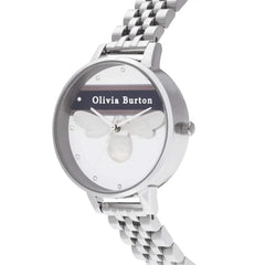 Olivia Burton Silver Stainless Steel Dress Watch