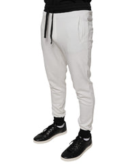 Dolce & Gabbana Weiße, schmale Jogginghose aus Baumwolle für Herren