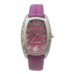 Chronotech Lila Leder-Armbanduhr