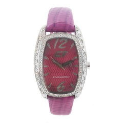 Chronotech Lila Leder-Armbanduhr