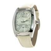 Chronotech White Leather Dress Watch