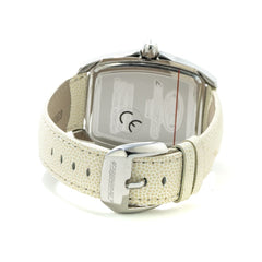 Chronotech weiße Lederarmbanduhr