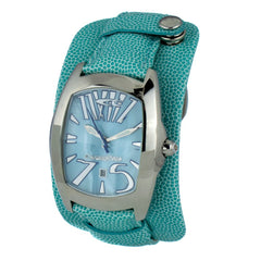 Chronotech Blaue Lederarmbanduhr