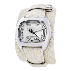 Chronotech Armbanduhr mit beigefarbenem Lederarmband