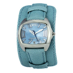 Chronotech Green Leather Dress Watch