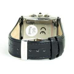 Chronotech schwarze Leder-Armbanduhr