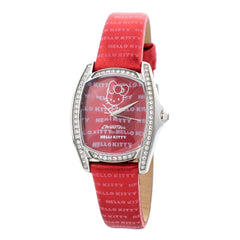 Chronotech Red Leather Dress Watch