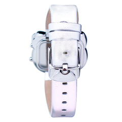 Chronotech Silberne Digitale Lederuhr