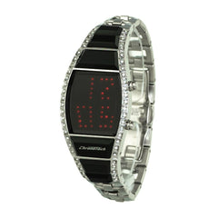 Chronotech Digitale Armbanduhr aus silbernem Edelstahl