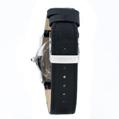 Chronotech schwarze Leder-Armbanduhr