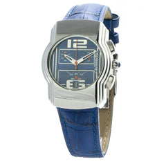 Chronotech Blaue Lederarmbanduhr