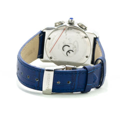 Chronotech Blaue Lederarmbanduhr
