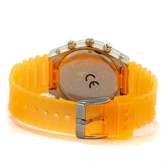 Chronotech Orangefarbene Kautschuk Sportuhr