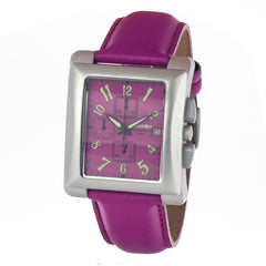Chronotech Purple Leather Dress Watch