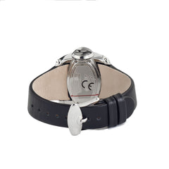 Chronotech schwarze Leder-Armbanduhr