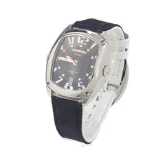 Chronotech Herrenuhr aus schwarzem Leder
