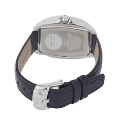 Chronotech schwarze Leder-Armbanduhr