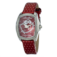 Chronotech Red Leather Dress Watch