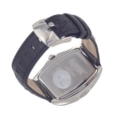 Chronotech schwarze Leder-Armbanduhr
