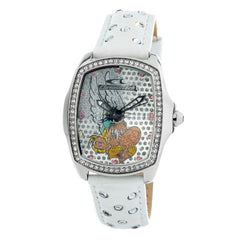 Chronotech White Leather Dress Watch