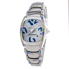 Chronotech Silberne Edelstahl-Armbanduhr
