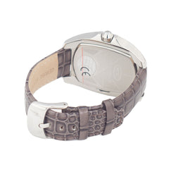 Chronotech Gray Leather Dress Watch