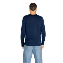 Calvin Klein Sweatshirt aus recycelter blauer Wolle