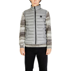 Gianni Lupo Ärmellose Jacke aus grauem Polyamid