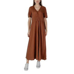 B.Young Leinen-Maxikleid in Braun