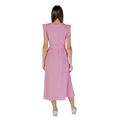 B.Young Langes Baumwollkleid, mehrfarbig