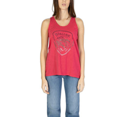 Blaue Tanktops aus rosa Baumwolle