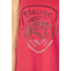 Blaue Tanktops aus rosa Baumwolle