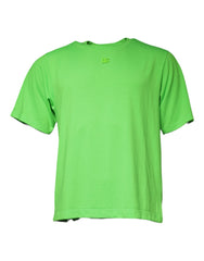 Dolce & Gabbana Grünes Logo Rundhals Kurzarm T-Shirt