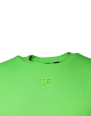Dolce & Gabbana Grünes Logo Rundhals Kurzarm T-Shirt