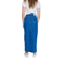 Calvin Klein Jeans Blauer Baumwoll-Maxirock