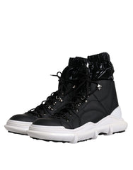 Dolce & Gabbana – Galileo – Hohe Sneakers aus Nylon in Schwarz