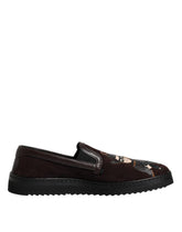 Dolce & Gabbana Braune Wildleder DG Family Slipper
