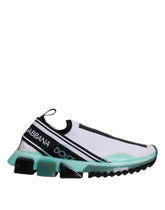 Dolce & Gabbana Sorrento Slip-On Sneakers in Weiß und Blau