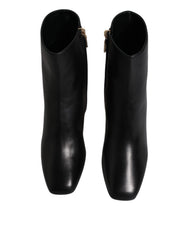 Dolce & Gabbana – Schwarze Jackie-Stiefel aus Leder mit halbhoher Wadenhöhe