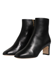 Dolce & Gabbana – Schwarze Jackie-Stiefel aus Leder mit halbhoher Wadenhöhe