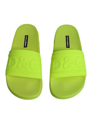 Dolce & Gabbana Grüne Gummi-Sandalen, Strandschuhe