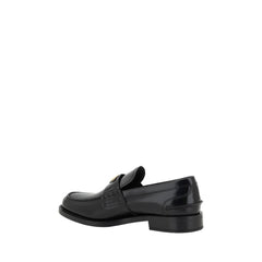 Prada Loafer aus schwarzem Leder mit Logo