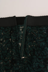 Dolce & Gabbana Grüne Leggings aus Blumenspitze