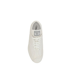 Chloé White Calf Leather Bos Taurus Low Top Sneakers