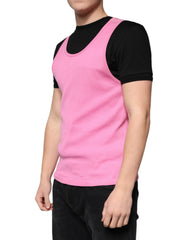 Dolce & Gabbana Rosa Baumwolle Rundhals Ärmelloses T-Shirt