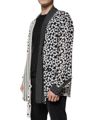 Dolce & Gabbana Schwarz-Weiß Polka Dots Seide Herren Freizeithemd