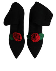 Dolce & Gabbana Schwarze Stiletto-Absätze, wadenlange Stiefel
