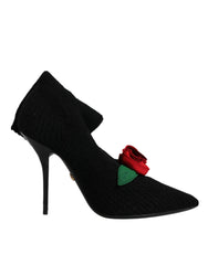 Dolce & Gabbana Schwarze Stiletto-Absätze, wadenlange Stiefel
