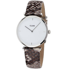 Cluse Beige Lederarmbanduhr
