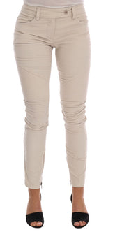 Ermanno Scervino Beige schmale Jeans Cord Skinny Hose